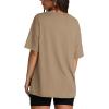imageOversized T Shirts for Women Summer Crewneck Short Sleeve Basic Tops Loose FitLight Coffee