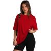 imageOversized T Shirts for Women Summer Crewneck Short Sleeve Basic Tops Loose FitRed
