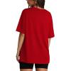 imageOversized T Shirts for Women Summer Crewneck Short Sleeve Basic Tops Loose FitRed