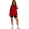 imageOversized T Shirts for Women Summer Crewneck Short Sleeve Basic Tops Loose FitRed