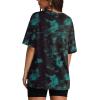 imageOversized T Shirts for Women Summer Crewneck Short Sleeve Basic Tops Loose FitTie Dye Blue