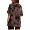 imageOversized T Shirts for Women Summer Crewneck Short Sleeve Basic Tops Loose FitTie Dye Brown