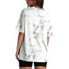 imageOversized T Shirts for Women Summer Crewneck Short Sleeve Basic Tops Loose FitTie Dye White