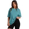 imageOversized T Shirts for Women Summer Crewneck Short Sleeve Basic Tops Loose FitTurquoise