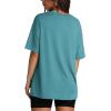 imageOversized T Shirts for Women Summer Crewneck Short Sleeve Basic Tops Loose FitTurquoise