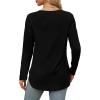 imageXIEERDUO Womens Long Sleeve Round Neck Shirts Side Split Basic Loose Tunic Tops Casual 2025Christmas Tree