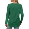 imageXIEERDUO Womens Long Sleeve Round Neck Shirts Side Split Basic Loose Tunic Tops Casual 2025Green