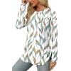 imageXIEERDUO Womens Long Sleeve Round Neck Shirts Side Split Basic Loose Tunic Tops Casual 2025Patternedwhite Print