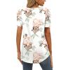 imageXIEERDUO Womens Summer Shirt V Neck Casual Tshirts Puff Sleeve Tops for Women Solid Color XS3XL15white Floral