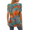 imageXIEERDUO Womens Summer Shirt V Neck Casual Tshirts Puff Sleeve Tops for Women Solid Color XS3XL18hawaii