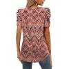 imageXIEERDUO Womens Summer Shirt V Neck Casual Tshirts Puff Sleeve Tops for Women Solid Color XS3XL21bohemia