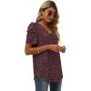imageXIEERDUO Womens Summer Shirt V Neck Casual Tshirts Puff Sleeve Tops for Women Solid Color XS3XL21burgundy Leopard