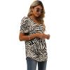 imageXIEERDUO Womens Summer Shirt V Neck Casual Tshirts Puff Sleeve Tops for Women Solid Color XS3XL23black Striped