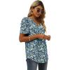 imageXIEERDUO Womens Summer Shirt V Neck Casual Tshirts Puff Sleeve Tops for Women Solid Color XS3XL24blue Print