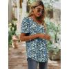 imageXIEERDUO Womens Summer Shirt V Neck Casual Tshirts Puff Sleeve Tops for Women Solid Color XS3XL24blue Print