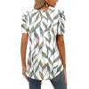 imageXIEERDUO Womens Summer Shirt V Neck Casual Tshirts Puff Sleeve Tops for Women Solid Color XS3XL24colorful Leaves