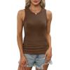 imagePlus Size Tops for Women Summer 2025 Crew Neck Workout Undershirt Casaul Shirts Black White Brown 2XL