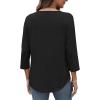 imageXIEERDUO 34 Length Sleeve Womens Tops Crew Neck Pleated Blouses For Women Dressy Casual Tunic Shirts S3XLBlack