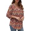 imageXIEERDUO 34 Length Sleeve Womens Tops Crew Neck Pleated Blouses For Women Dressy Casual Tunic Shirts S3XLBoho Floral