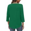 imageXIEERDUO 34 Length Sleeve Womens Tops Crew Neck Pleated Blouses For Women Dressy Casual Tunic Shirts S3XLGreen