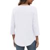 imageXIEERDUO 34 Length Sleeve Womens Tops Crew Neck Pleated Blouses For Women Dressy Casual Tunic Shirts S3XLWhite