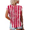 imageXIEERDUO T Shirts for Women Loose Fit Cap Sleeve T Shirts with Pocket for Women033flag