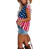 imageXIEERDUO T Shirts for Women Loose Fit Cap Sleeve T Shirts with Pocket for Women033flag