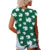 imageXIEERDUO T Shirts for Women Loose Fit Cap Sleeve T Shirts with Pocket for WomenClover