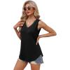 imageXIEERDUO Womens Lace V Neck Tank Tops Summer Spring Sleeveless Shirts Casual Flowy Clothes Trendy Outfits S3XLBlack