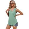 imageXIEERDUO Womens Lace V Neck Tank Tops Summer Spring Sleeveless Shirts Casual Flowy Clothes Trendy Outfits S3XLGreen
