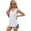 imageXIEERDUO Womens Lace V Neck Tank Tops Summer Spring Sleeveless Shirts Casual Flowy Clothes Trendy Outfits S3XLWhite