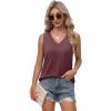 imageXIEERDUO Womens Lace V Neck Tank Tops Summer Spring Sleeveless Shirts Casual Flowy Clothes Trendy Outfits S3XLWine