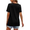 imageXIEERDUO Womens Summer Tops Short Sleeve Shirts Trendy V Neck T Shirts for Women Casual TopsAll Black