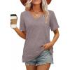 imageXIEERDUO Womens Summer Tops Short Sleeve Shirts Trendy V Neck T Shirts for Women Casual TopsAll Grey