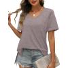 imageXIEERDUO Womens Summer Tops Short Sleeve Shirts Trendy V Neck T Shirts for Women Casual TopsAll Grey
