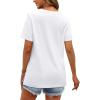 imageXIEERDUO Womens Summer Tops Short Sleeve Shirts Trendy V Neck T Shirts for Women Casual TopsAll White