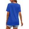 imageXIEERDUO Womens Summer Tops Short Sleeve Shirts Trendy V Neck T Shirts for Women Casual TopsBlue