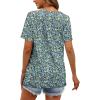 imageXIEERDUO Womens Summer Tops Short Sleeve Shirts Trendy V Neck T Shirts for Women Casual TopsFloral Blue
