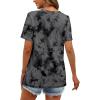 imageXIEERDUO Womens Summer Tops Short Sleeve Shirts Trendy V Neck T Shirts for Women Casual TopsGrey Tie Dye