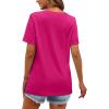 imageXIEERDUO Womens Summer Tops Short Sleeve Shirts Trendy V Neck T Shirts for Women Casual TopsHot Pink