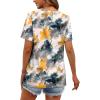 imageXIEERDUO Womens Summer Tops Short Sleeve Shirts Trendy V Neck T Shirts for Women Casual TopsMulti Teal