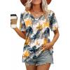 imageXIEERDUO Womens Summer Tops Short Sleeve Shirts Trendy V Neck T Shirts for Women Casual TopsMulti Teal