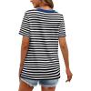 imageXIEERDUO Womens Summer Tops Short Sleeve Shirts Trendy V Neck T Shirts for Women Casual TopsStripe Black White