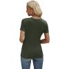 imageXIEERDUO Womens Summer Tops V Neck T Shirts for Women Beach Vacation Clothes Short Sleeve Shirts for Women Basic TeeDark Green