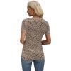 imageXIEERDUO Womens Summer Tops V Neck T Shirts for Women Beach Vacation Clothes Short Sleeve Shirts for Women Basic TeeLeopard Print
