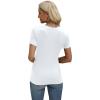 imageXIEERDUO Womens Summer Tops V Neck T Shirts for Women Beach Vacation Clothes Short Sleeve Shirts for Women Basic TeeWhite