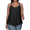 imageXIEERDUO Womens Tank Tops Spaghetti Strap Camisoles Eyelet Embroidery Scoop Neck TopsAll Black