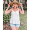 imageXIEERDUO Womens Tank Tops Spaghetti Strap Camisoles Eyelet Embroidery Scoop Neck TopsH White