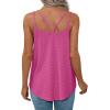 imageXIEERDUO Womens Tank Tops Spaghetti Strap Camisoles Eyelet Embroidery Scoop Neck TopsI Hot Pink