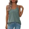 imageXIEERDUO Womens Tank Tops Spaghetti Strap Camisoles Eyelet Embroidery Scoop Neck TopsK Green
